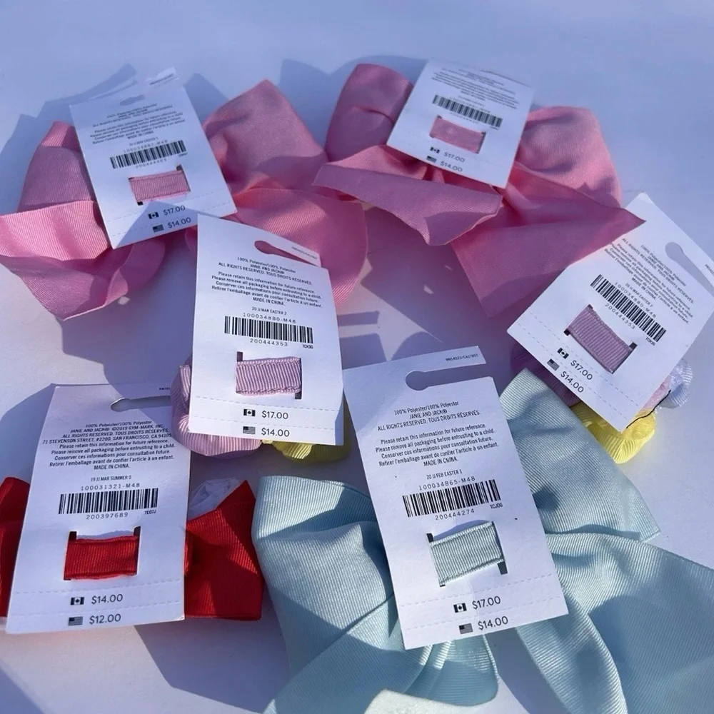 Janie & Jack Girls Accessory Bundle 6 Piece Bow Hairclips NWT